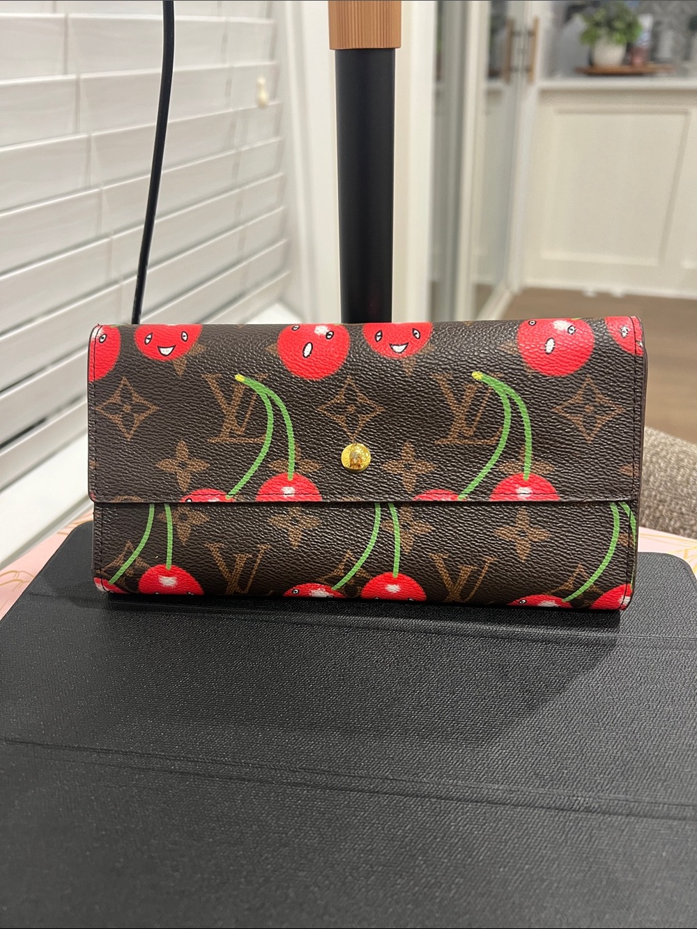 Boutique Monogram Cherry Continental Wallet - Red/Brown